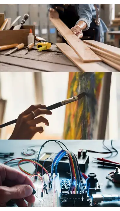showcasing a carpenter, painter, and electrical engineer
